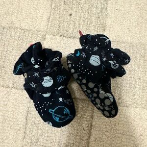 Zutano Black Space-Themed Baby Booties
